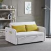 Twins Sofa Bed Cream White Fabric