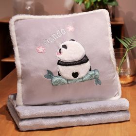 Cartoon Panda Back Three-in-one Four Seasons Universal Cushion Pillow Blanket (Option: Sitting Bamboo Back Shadow-40 √ó 40cm Blanket 100 √ó 170cm)