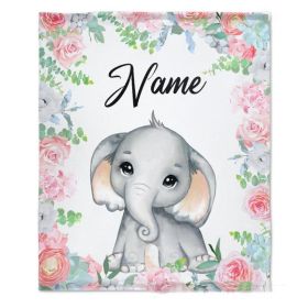 Personalized Name Flannel Milestone Blanket (Option: 2style-100X150cm)