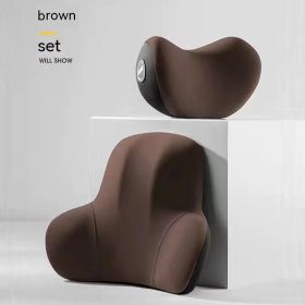 Office Waist Backrest Integrated Ergonomic Cushion (Option: Brown ¬∑-340x425x60mm)