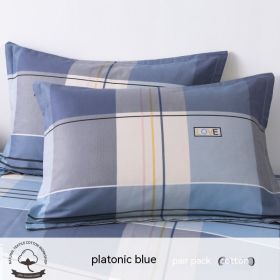 A Pair Of Cotton Pillowcases For Household Use (Option: Platonic Blue-30cmX50cm)