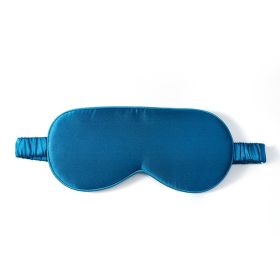 Silk Double-sided Silk Eye Mask (Option: Peacock Blue)
