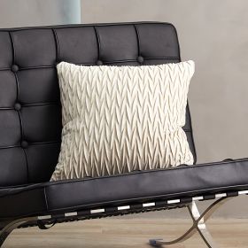 Solid Color Netherlands Velvet Solid Geometry Sofa And Bedside Pillow Cover (Option: Asparagus White-45x 45cm 400g Core)