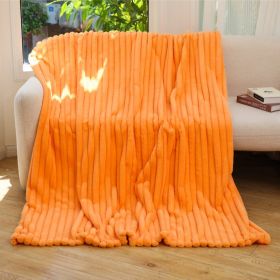 Striped Jacquard Rabbit Fur Blanket (Option: Orange-150x200cm)