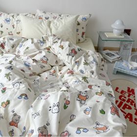 Retro French Flower Cotton Four-piece Set (Option: Nicole Paradise-1.8m Bed Sheet)