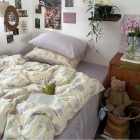 Retro French Flower Cotton Four-piece Set (Option: Classic Style Cheese-1.8m Bed Sheet)